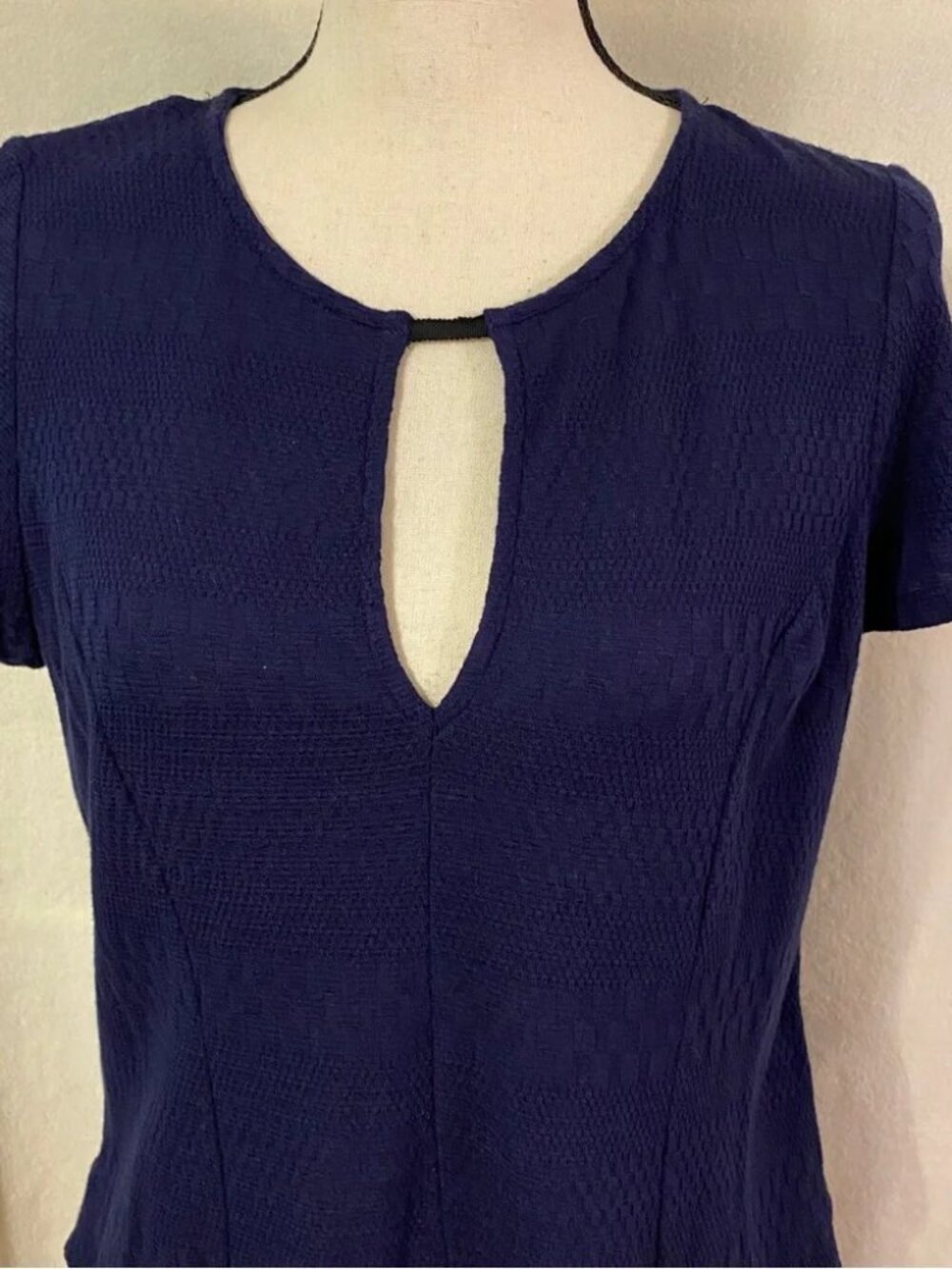Anthropologie Deletta navy blue Soledad chiffon-trimmed top - Picture 8 of 12